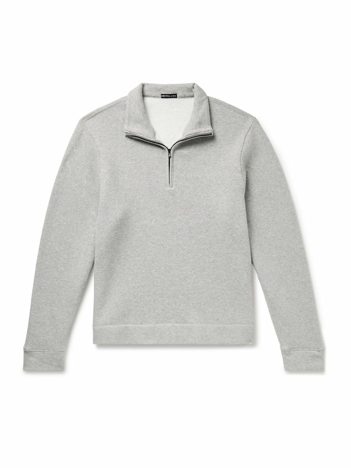 James Perse - Cozy Cotton-Blend Jersey Half-Zip Sweatshirt - Gray