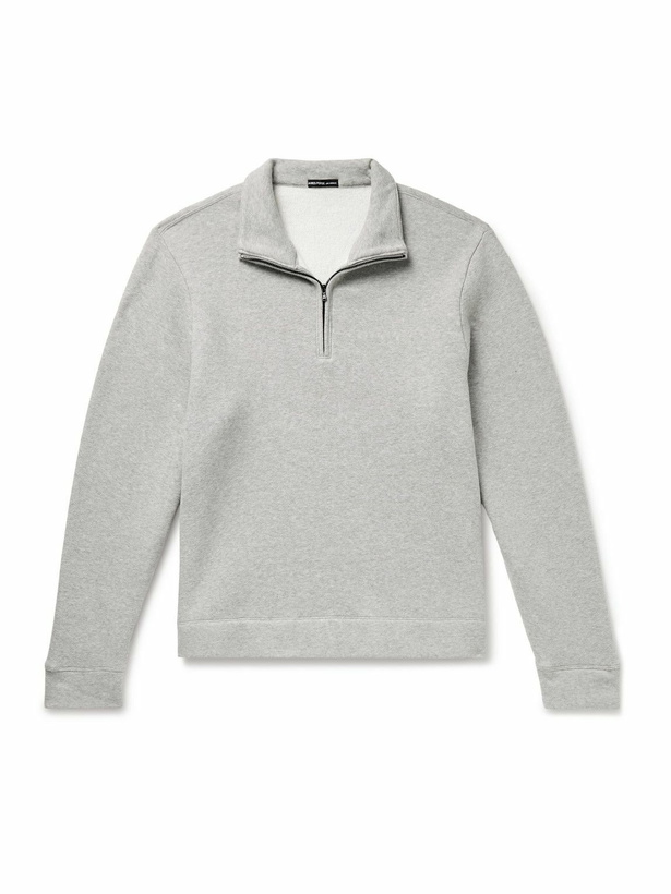 Photo: James Perse - Cozy Cotton-Blend Jersey Half-Zip Sweatshirt - Gray