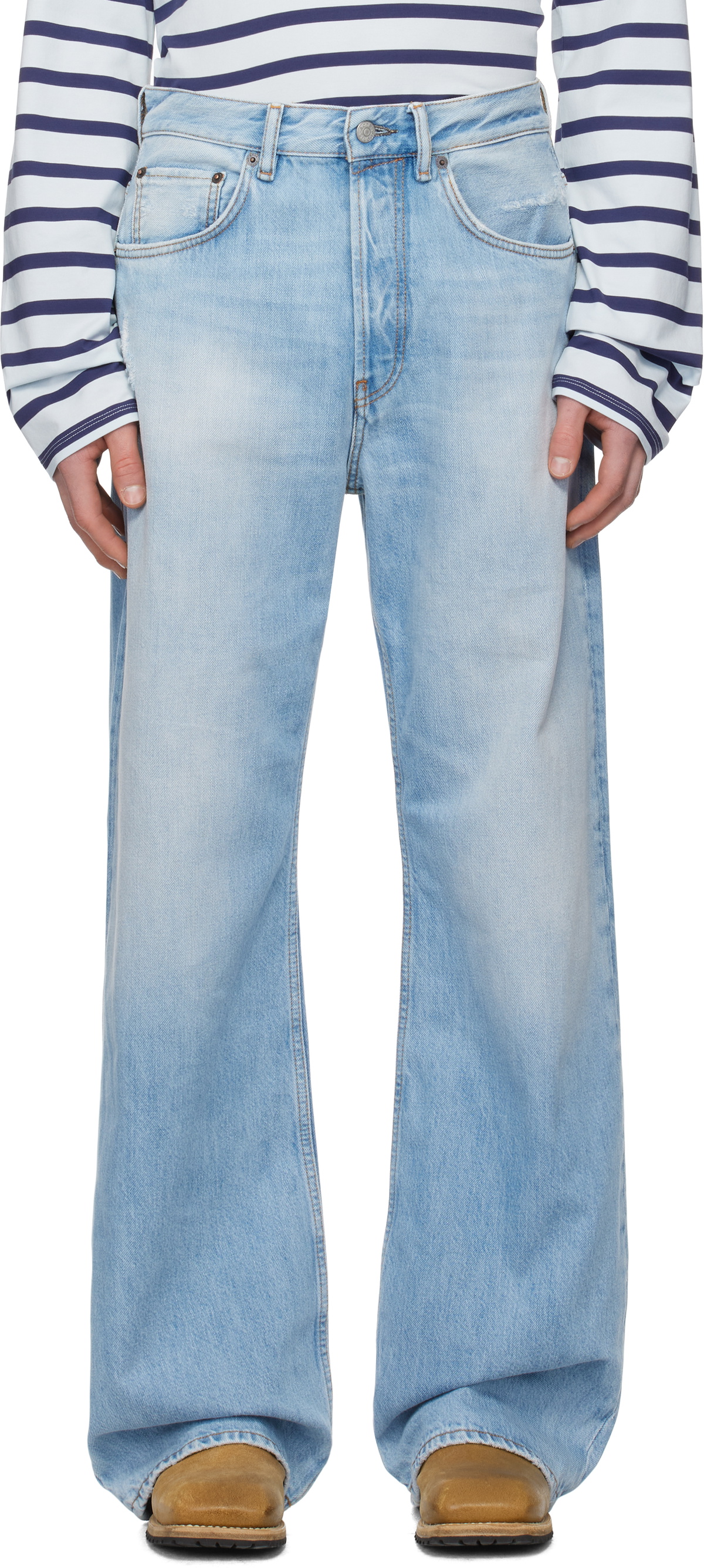 Acne Studios: Blue Loose-Fit 2021M Jeans | SSENSE Acne Studios: Blue Loose-Fit 2021M Jeans | SSENSE