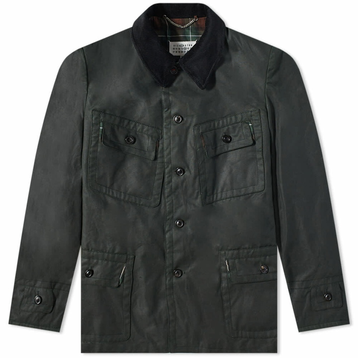 Photo: Maison Margiela Men's Waxed Cotton Jacket in Petrol