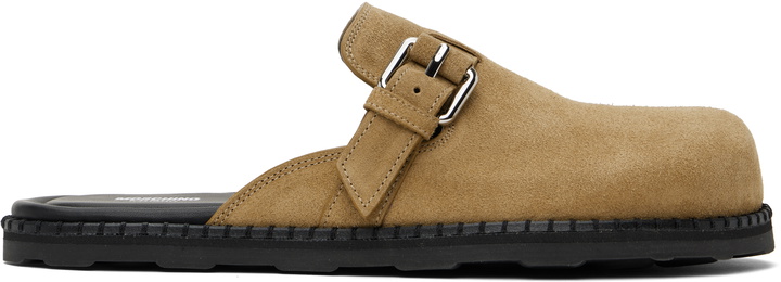 Photo: Moschino Beige Suede Mule Loafers