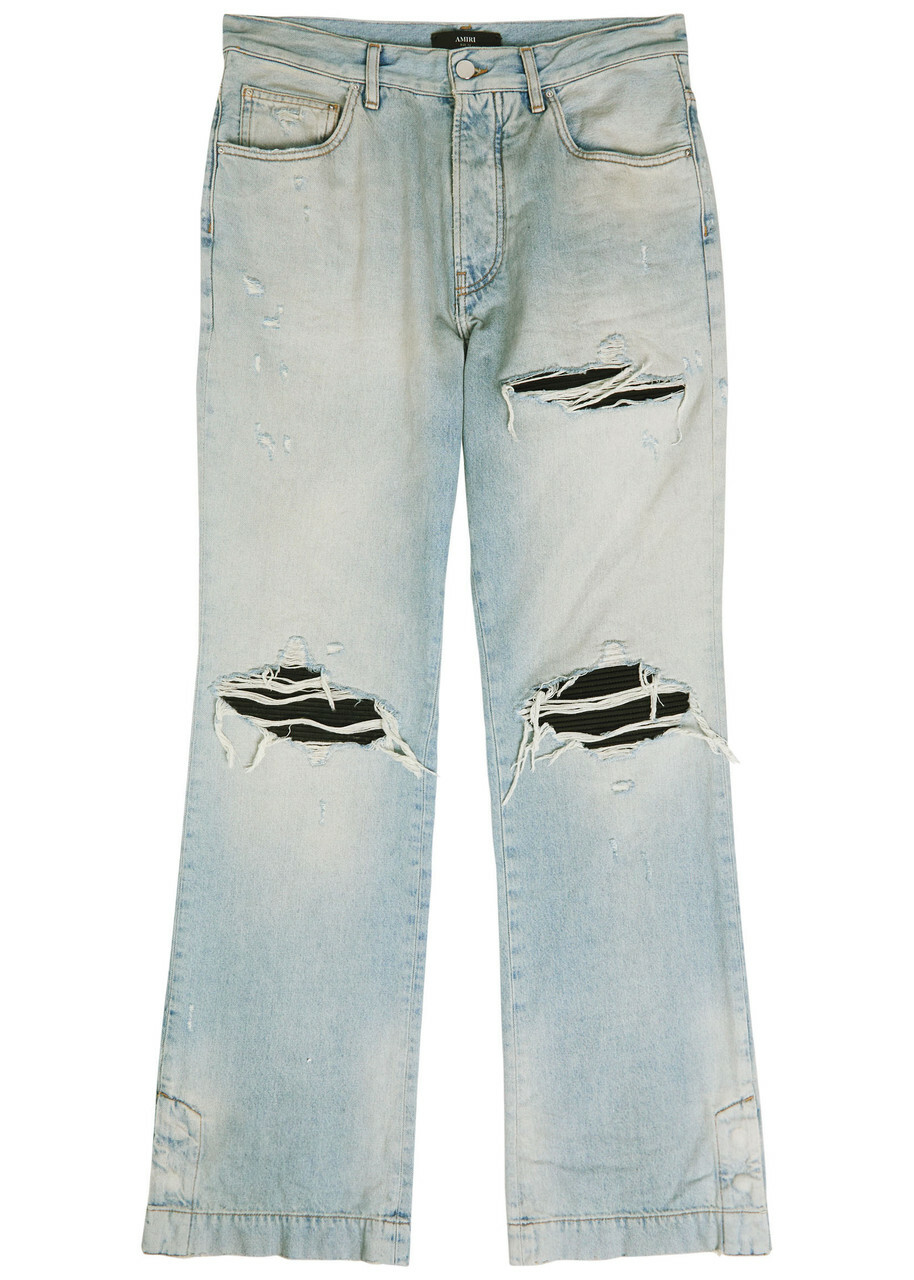 Amiri MX1 Ripped Straight-leg Jeans Indigo