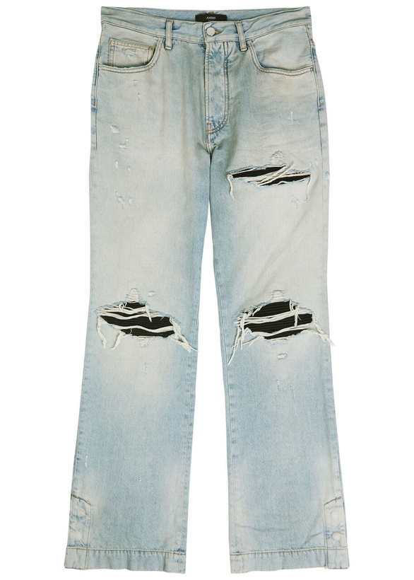 Photo: Amiri MX1 Ripped Straight-leg Jeans Indigo