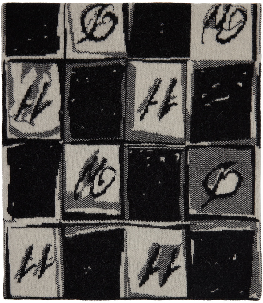 Chess scarf , black