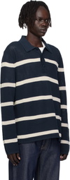 Calvin Klein Navy Long Sleeve Stripe Polo