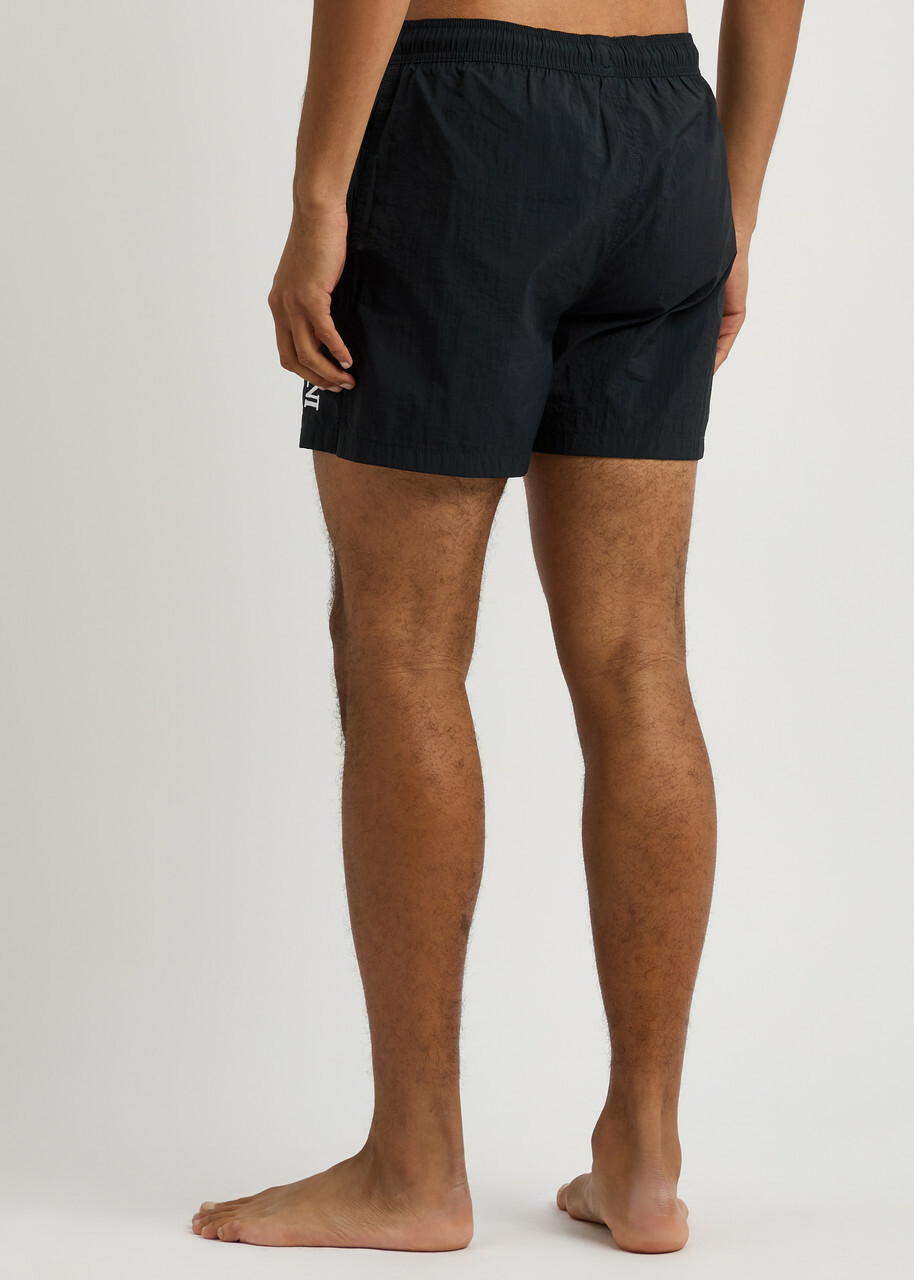 Emporio Armani Logo-embroidered Nylon Swim Shorts Navy