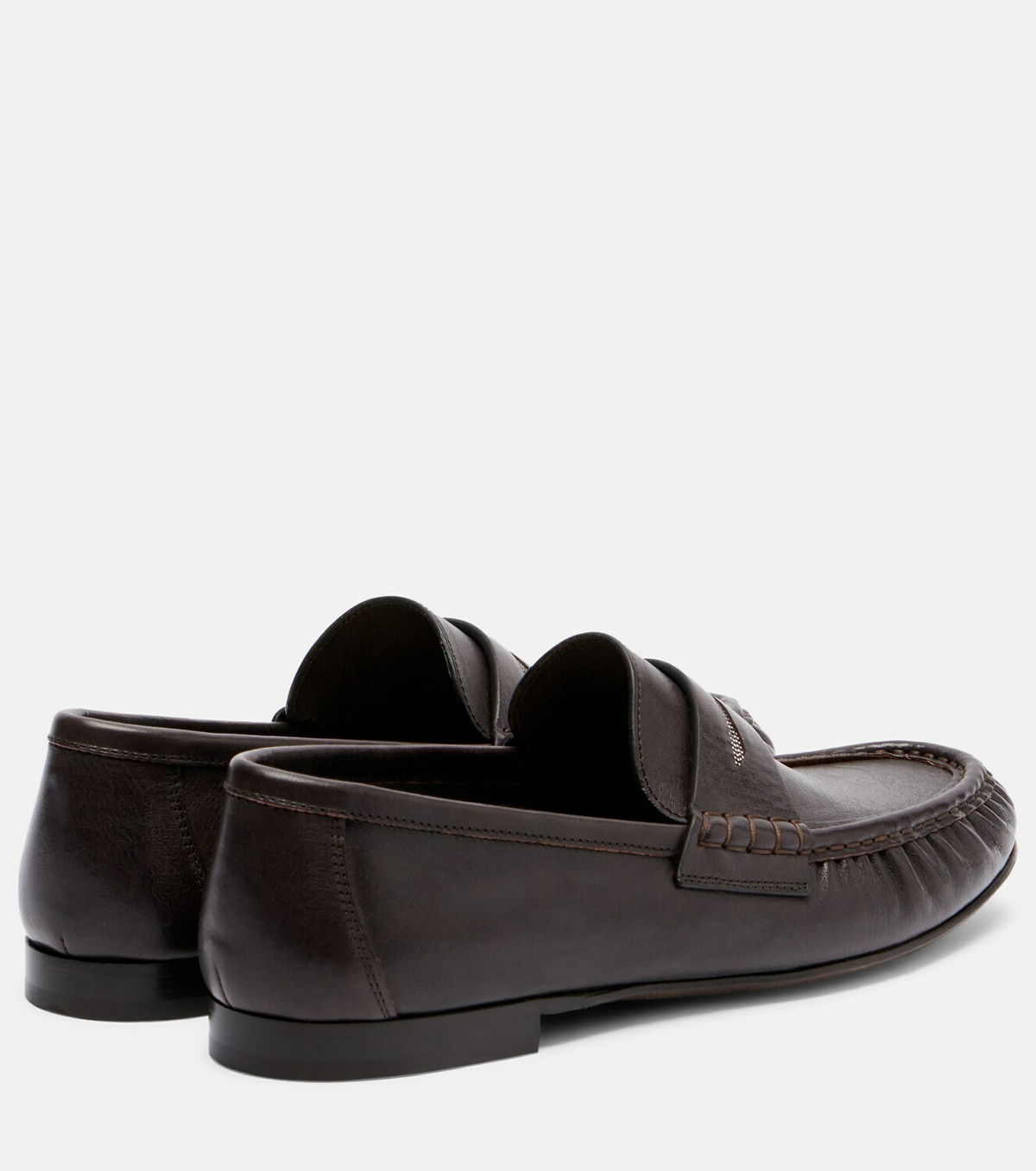 Brunello Cucinelli Monili leather penny loafers