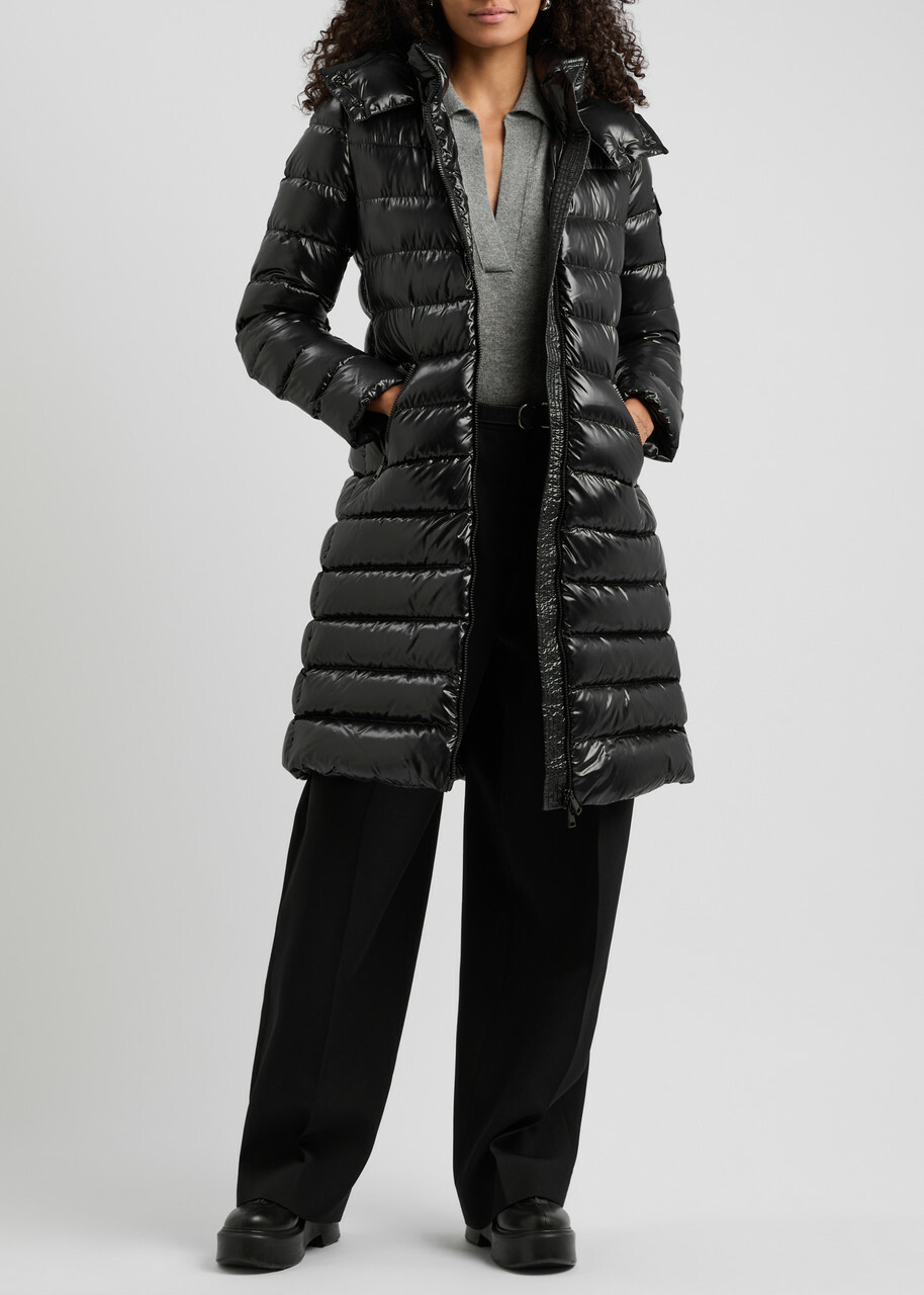 Moncler Moka Quilted Shell Coat Black Moncler