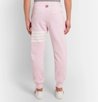 Thom Browne - Tapered Striped Loopback Cotton-Jersey Sweatpants - Pink