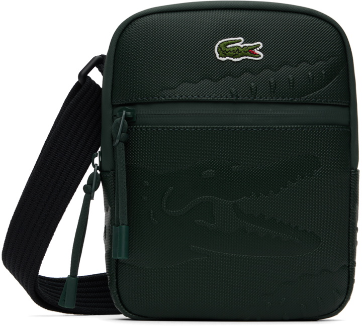 Photo: Lacoste Green Small LCST Flat Piqué Bag