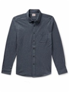 Faherty - Button Down-Collar Houndstooth Cotton Shirt - Blue