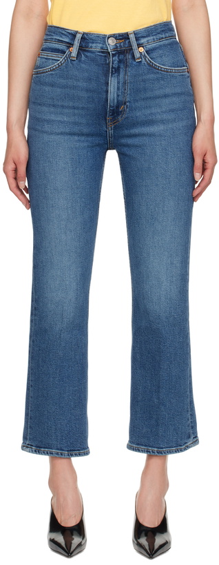 Photo: Re/Done Blue 70s Crop Boot Jeans