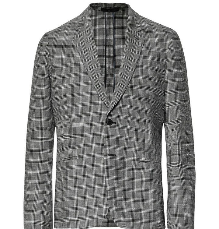 Photo: Paul Smith - Black Soho Slim-Fit Prince of Wales Checked Stretch-Cotton Seersucker Suit Jacket - Black