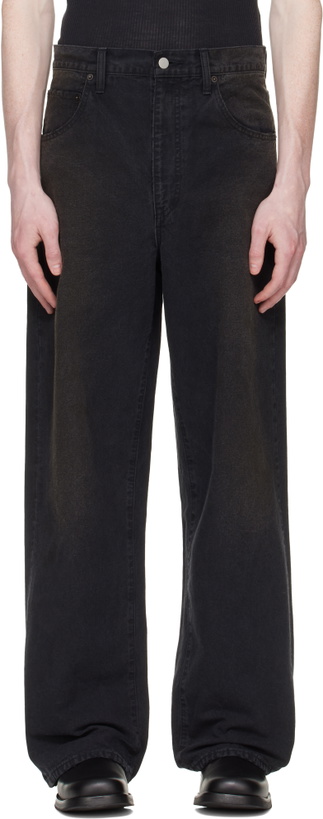 Photo: stein Black Sulfur Dyed Oxford Vintage Wide Trousers