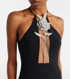 David Koma Embellished halterneck gown