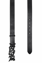 Diesel 3.5cm pull-up leather belt with graffiti buckle - Belts - Unisex - Black
