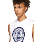 Balmain White Imprime Monnaie Tank Top