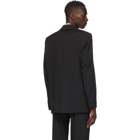 Off-White Black Virgin Wool Strap Fastening Blazer