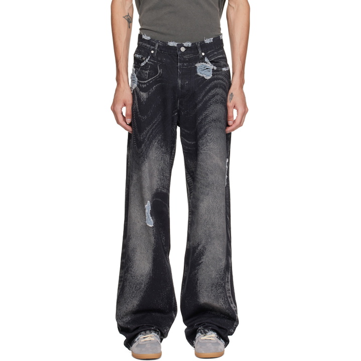 Photo: CAMPERLAB Black Distorted Distressed Jeans