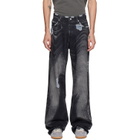 CAMPERLAB Black Distorted Distressed Jeans