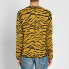 Saint Laurent Men's Zebra Jacquard Knit Crew in Yellow/Black