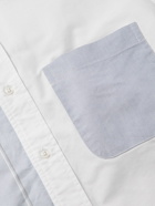 Thom Browne - Fun-Mix Button-Down Collar Panelled Striped Cotton Oxford Shirt - Blue