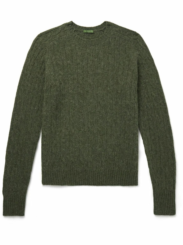 Photo: Sid Mashburn - Cable-Knit Wool Sweater - Green