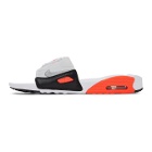 Nike White and Pink Air Max 90 Slides