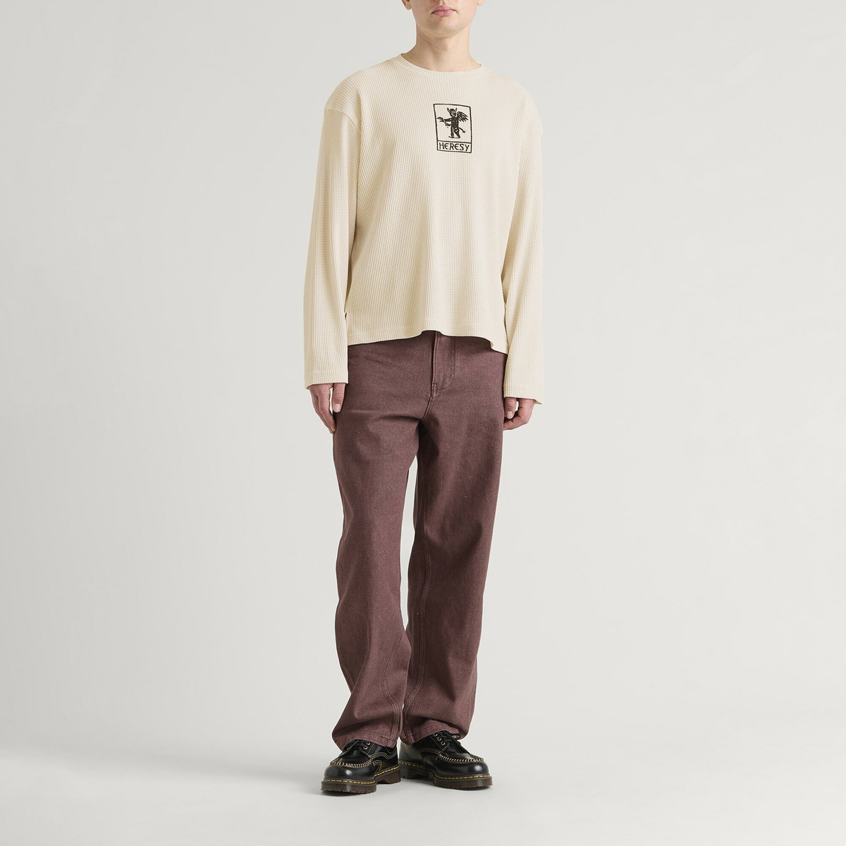 Heresy Men's Rogue Long Sleeve Waffle T-Shirt in Ecru