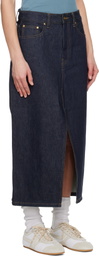 Carhartt Work In Progress Blue Brandon Denim Midi Skirt
