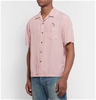 Remi Relief - Camp-Collar Embroidered Woven Shirt - Pink