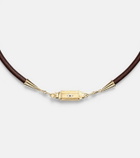 Marie Lichtenberg 18kt gold and leather necklace with sapphires