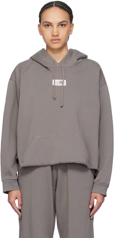 Photo: MM6 Maison Margiela Taupe Raw Edge Hoodie