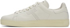 TOM FORD Off-White Grained Leather Warwick Sneakers