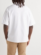 AMI PARIS - Logo-Appliquéd Cotton-Piqué Polo Shirt - White