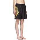 Versace Underwear Black and Gold Boxer Swim Shorts