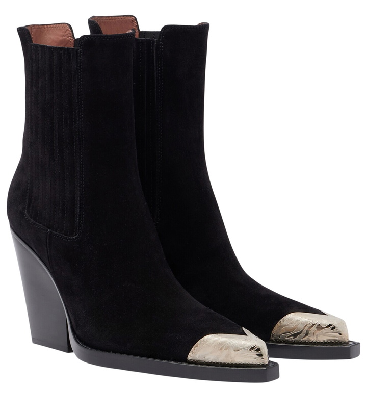 Photo: Paris Texas Dallas embellished suede ankle boots