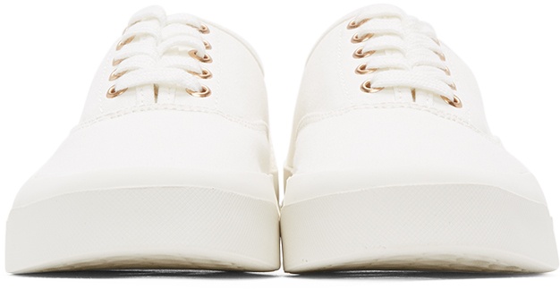Photo: Maison Kitsuné White Canvas Laced Sneakers