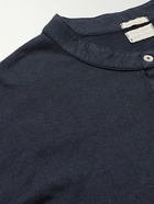 Massimo Alba - Cotton and Cashmere-Blend Jersey Henley T-Shirt - Blue