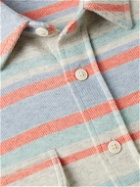Faherty - Legend™ Striped Brushed Stretch Recycled-Knit Shirt - Blue