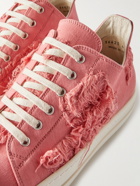 Rick Owens - Distressed Twill Sneakers - Pink