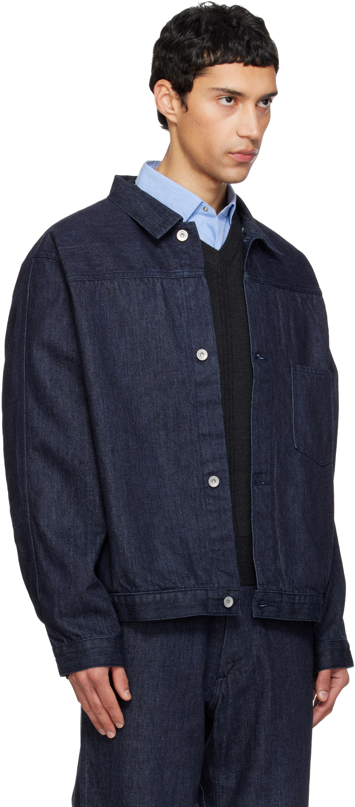 nanamica Blue Short Denim Jacket
