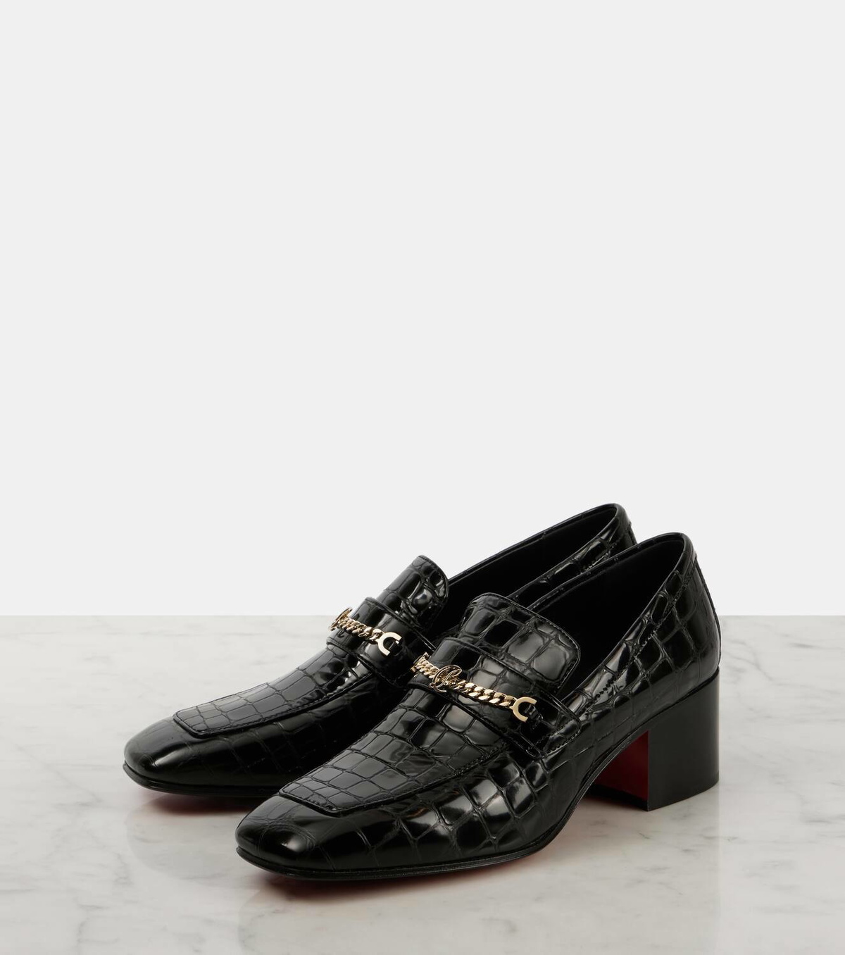 Christian Louboutin MJ Moc croc-effect leather loafers