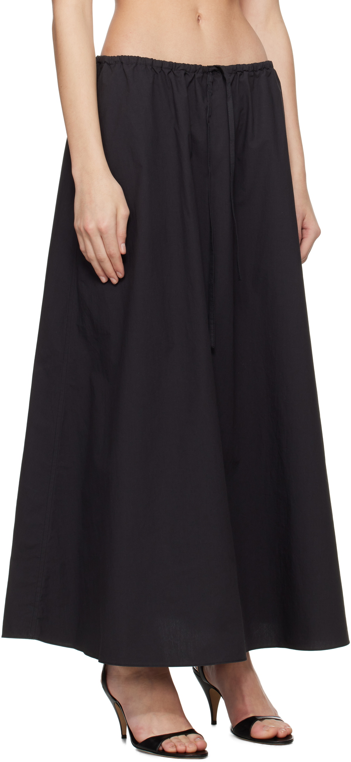 Matteau Black Drawcord Maxi Skirt
