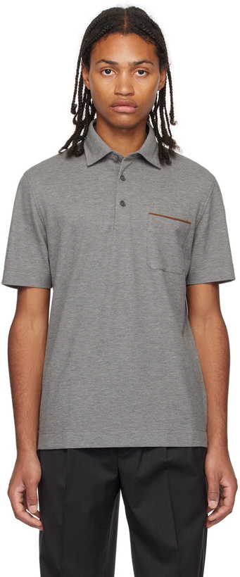 Photo: ZEGNA Gray Pocket Polo