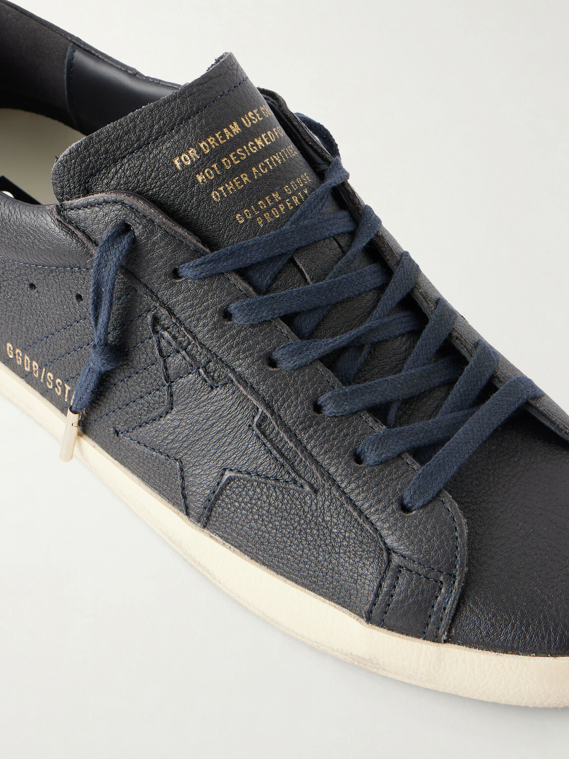 Golden Goose - Super-Star Distressed Full-Grain Leather Sneakers - Blue