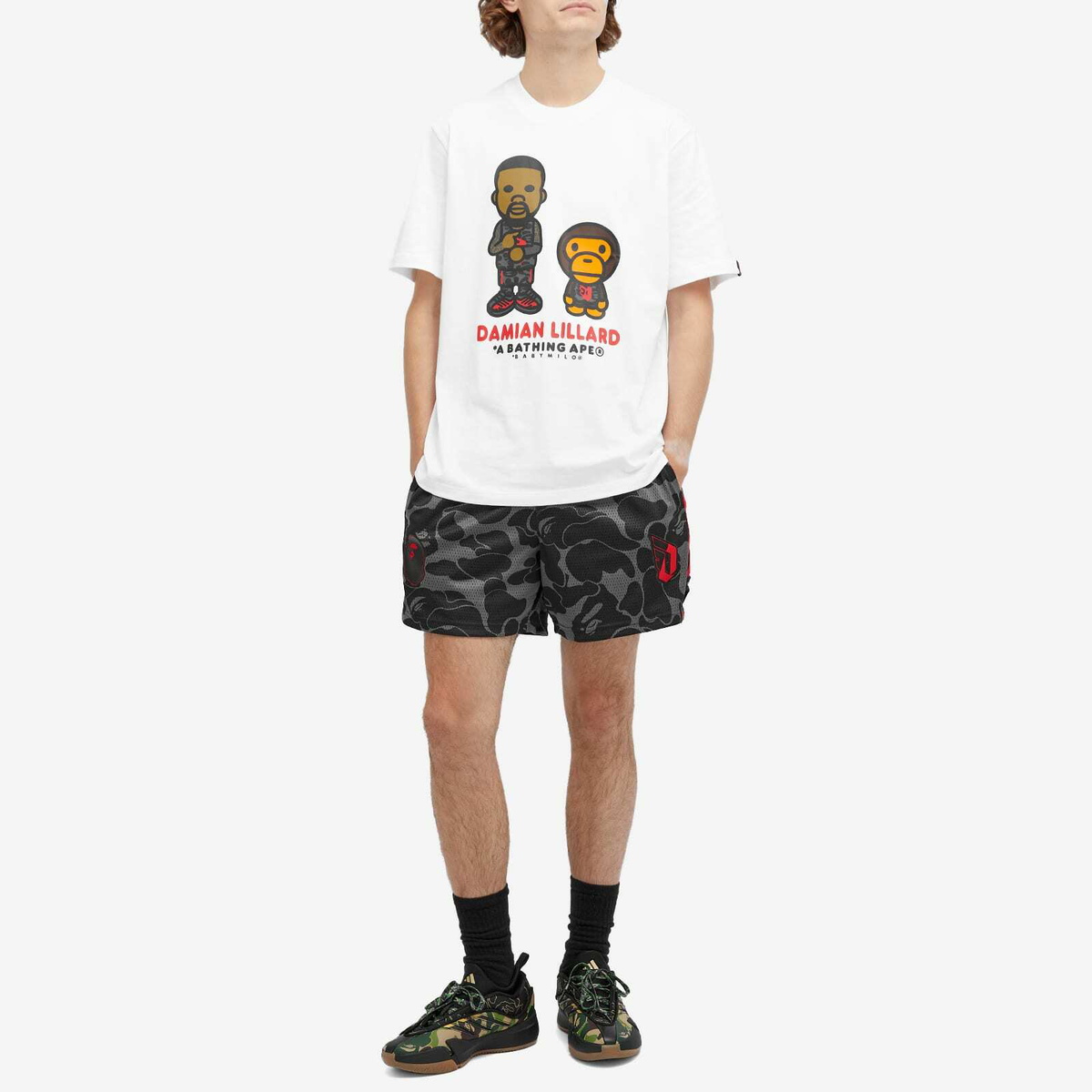 Adidas Bape X Dame 9 Short in Carbon adidas