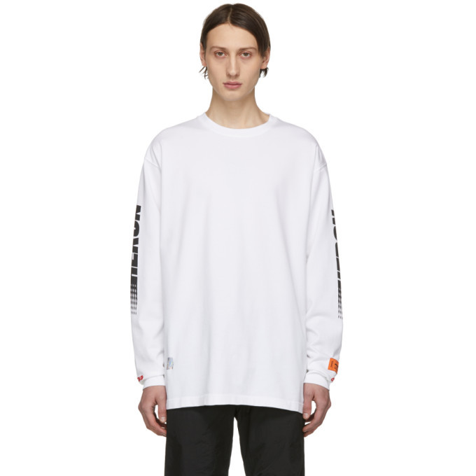 Photo: Heron Preston White Racing Long Sleeve T-Shirt