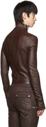 Rick Owens Burgundy Gary Leather Jacket