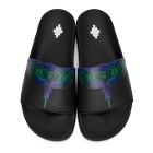 Marcelo Burlon County of Milan Black and Blue Wings Slides